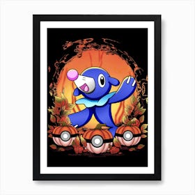 Popplio Spooky Night - Pokemon Halloween Art Print