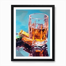 A Glass Of Water Oil Painting 2 Art Print