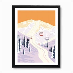 Taos Ski Valley   New Mexico, Usa, Ski Resort Pastel Colours Illustration 0 Art Print