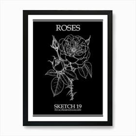 Roses Sketch 19 Poster Inverted Art Print