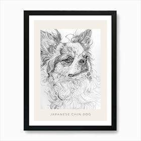 Japanese Chin Line Sketch 2 Poster Art Print