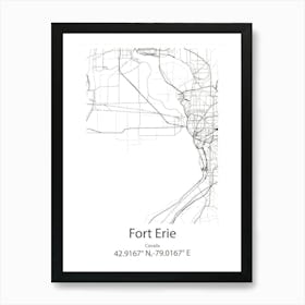 Fort Erie,Canada Minimalist Map Art Print