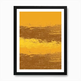 Abstract Yellow And Brown Painting Art Print