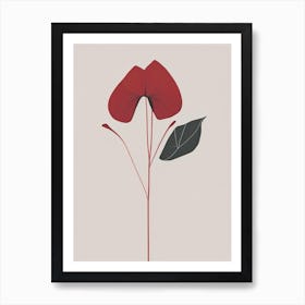 Red Trillium Wildflower Simplicity Art Print