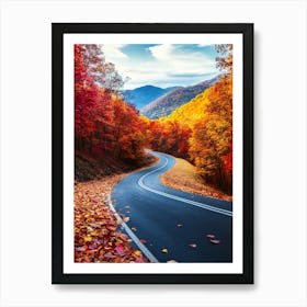 Beautiful Road In Autumn 13 Art Print