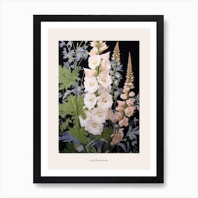 Flower Illustration Delphinium 1 Poster Art Print