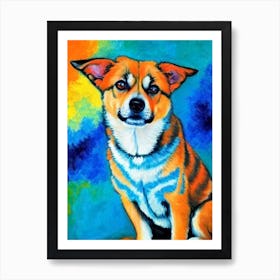 Swedish Vallhund Fauvist Style Dog Art Print