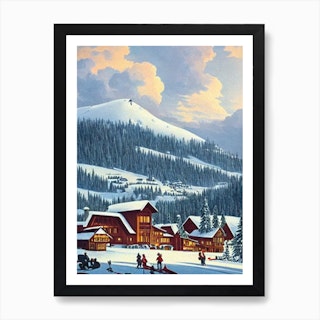 Vintage European Ski Resort Patch Display - Cabin / Office Ski Art Decor -  SNOW.