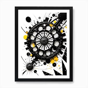 Black And Yellow Abstract Painting 2 Art Print