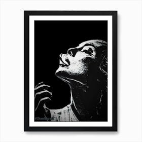 Black and White woman Art Print