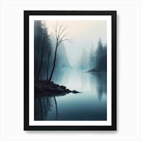 Foggy Lake Art Print