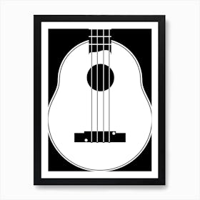 Black and White Ukulele 1 Art Print