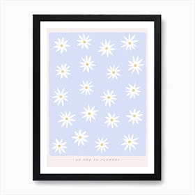 Ode To Flowers Blue Art Print