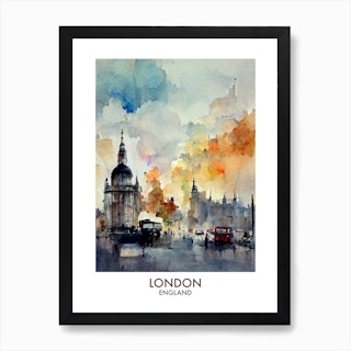 London England Watercolour Travel Art Print