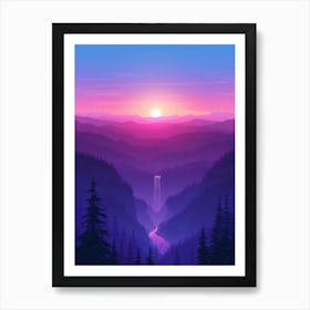 Sunset In The Mountains 12 Art Print