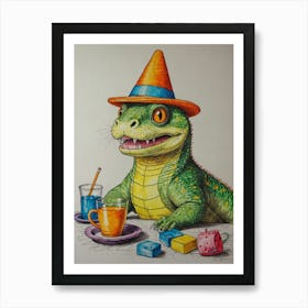 Lizard In A Hat 2 Art Print