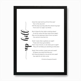 Up Hill Poem By Christina Georgina Rossetti Art Print