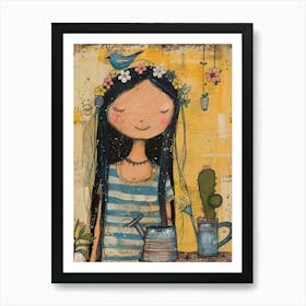 Cactus Girl Art Print