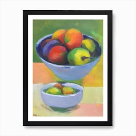 Mangoosteen Bowl Of fruit Art Print