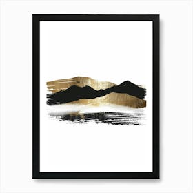 Gold And Black Mountains 6 Art Print