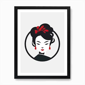 Geisha Minimalistic Vector  1 Art Print