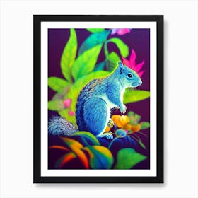 Colorful Squirrel Art Print
