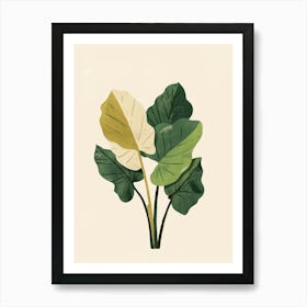 Elephant Ear Plant Minimalist Illustration 1 Art Print