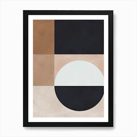 Geometric harmony in brown 1 Art Print