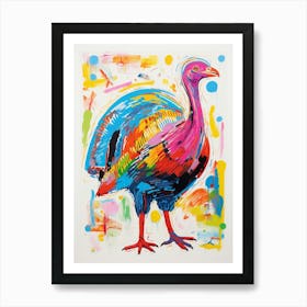 Colourful Bird Painting Turkey 1 Art Print