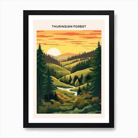 Thuringian Forest Midcentury Travel Poster Art Print