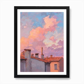 Nice Rooftops Morning Skyline 4 Art Print