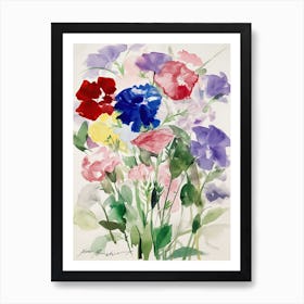 Lisanthius Flower Illustration 4 Art Print