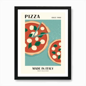 Pizza Italy, Food art, Retro poster Art Print