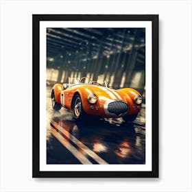 Vintage Sports Car Retro Racing Car Art Print