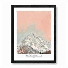 Mount Bierstadt Usa Color Line Drawing 6 Poster Art Print