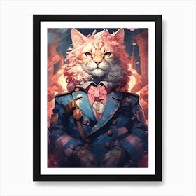 Cat In A Suit Art Print