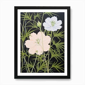 Flower Illustration Love In A Mist Nigella 1 Art Print