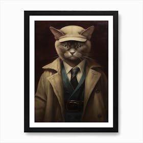 Gangster Cat Burmese Art Print