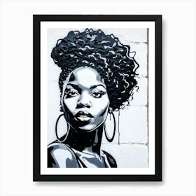 Graffiti Mural Of Beautiful Black Woman 99 Art Print