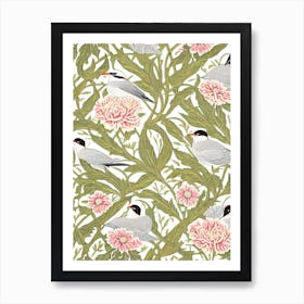 Common Tern 2 William Morris Style Bird Art Print