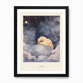 Baby Bird 3 Sleeping In The Clouds Nursery Poster Art Print