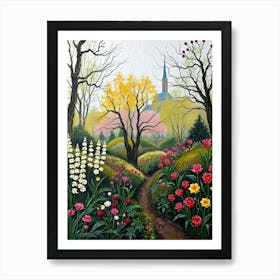 Tulips In The Garden 2 Art Print