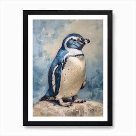 African Penguin Oamaru Blue Penguin Colony Oil Painting 4 Art Print