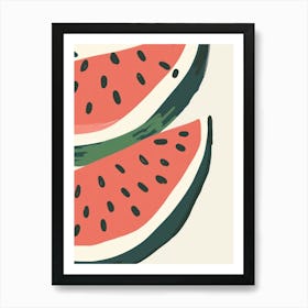 Watermelon Close Up Illustration 5 Art Print