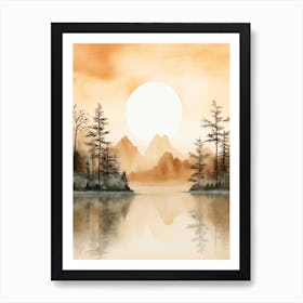 Watercolour Of Khao Sok National Park   Thailand 2 Art Print