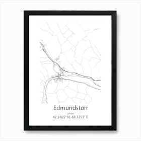 Edmundston,Canada Minimalist Map Art Print