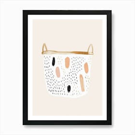 Polka Dot Basket 1 Art Print