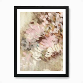 Blush Pink Sage Green Floral Abstract 2 Art Print