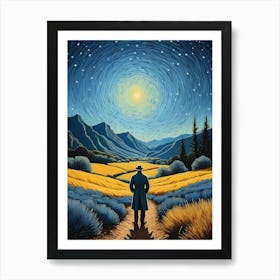A Man Stands In The Wilderness Vincent Van Gogh Painting (18) Art Print