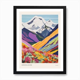 Grossglockn Austria 3 Colourful Mountain Illustration Poster Art Print